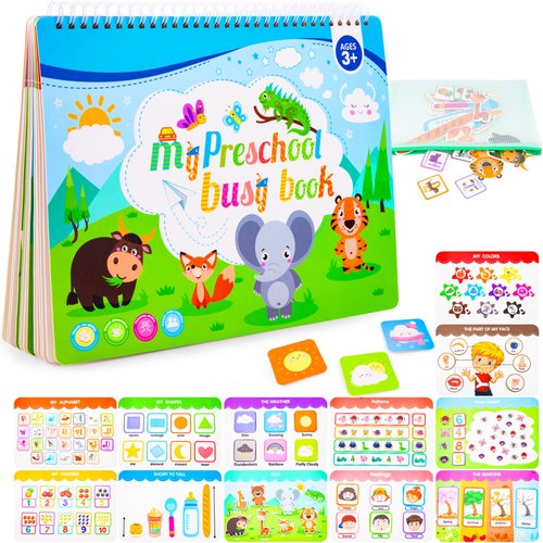 Foayex Montessori Learning Toys for Toddlers | Preschool Books for 3-Year-Old Girls, Educational Learning Activity Book, Birthday Gifts for 2+ 3 4 5 Year Olds Boys Girls, Stocking Stuffers for Kids