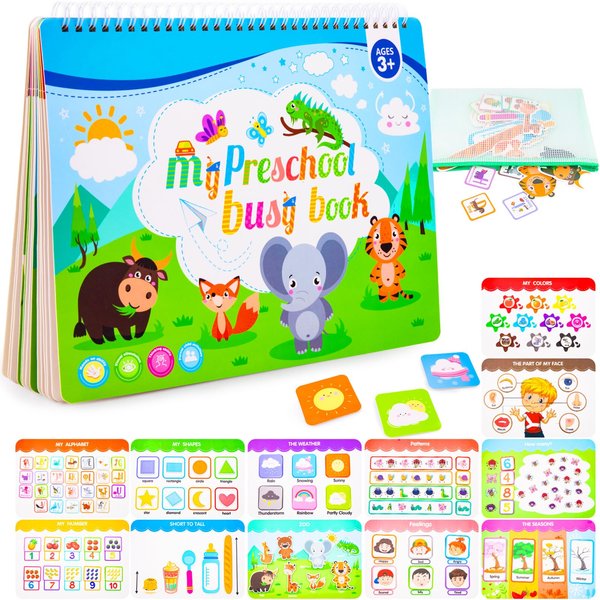 Foayex Montessori Learning Toys for Toddlers | Preschool Books for 3-Year-Old Girls, Educational Learning Activity Book, Birthday Gifts for 2+ 3 4 5 Year Olds Boys Girls, Stocking Stuffers for Kids