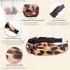 CUBACO 𝑪𝑼𝑩𝑨𝑪𝑶 4PCS Knotted Headbands for Women, Thick Black and Leopard Print Fashion Bow Knotted Headband for Women's Hair Non Slip, Cheetah Turban Wide Cross Fashion Headbands for Girls