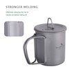 Boundless Voyage Titanium Cup with Lid Outdoor Camping Ultralight Water Tea Coffee Mug 200ML/300ML/450ML (200ml (6.7fl oz))