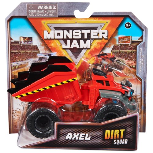 Monster Jam, Official Axel Dirt Squad Dump Truck Monster Truck with Moving Parts, 1:64 Scale Die-Cast Vehicle Toys for Boys 3+