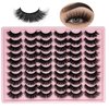 loladook Strip Lashes Bulk C Curl 30 Pairs Cat Eye Faux Mink Lashes Pack Wholesale 18mm Long 3D Volume Natural False Eyelashes Bulk