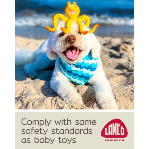 Octopus Squeaky Dog Toy Natural Rubber (Latex) Lead-Free Chemical-Free Complies with Same Safety Standards as Baby Toys Soft Squeaky Puppy Toy Small Breeds (Medium)