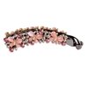 Ruihfas Crystal Rhinestone Hair Banana Clip Claw Barrette Hairpin for Women Hair Jewelry Accessories (Pink)