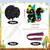 RoundFunny 80 Pcs Fall Craft Kit for Kids Woodland Animals Scratch Cards Forest Animals Crafts Scratch Paper for DIY with 80 Pcs Stick and Ribbon for Thanksgiving Woodland Camping Party Favors