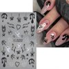 4 Sheets Rhinestones Halloween Stickers 3D Self Adhesive Spider Ghost Nail Art Stickers Glitter Luxury Charms Nail Decals Spooky for Women Halloween DIY Manicure Salon