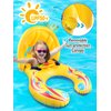 Kalolary Inflatable Baby Swimming Ring, Mommy and Baby Parent-Child Double Person Inflatable Float Seat Swimming Boat with Removable Sun Canopy for Baby and Mom Swim Ring Summer Pool Supplies