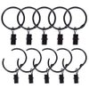 Ginbel Direct Metal Curtain Clip for Window Shower Bedroom Curtains Openable Black Curtain Rings (2 inch, 24 Pack)
