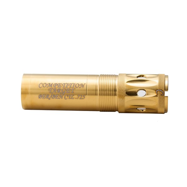 CARLSON'S Choke Tubes 12 Gauge Compatible for Beretta Benelli Mobil [ Cylinder | 0.725 Diameter ] Stainless Steel | Gold Competition Target Ported Sporting Clays Choke Tube | Made in USA