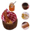 UPKOCH Miniature Food Dollhouse Accessories Decor Set, 1:12 Scale Bread Honey Basket Picnic Cloth Flowers, Tiny Realistic Kitchen Decoration Accessories Mini Room Display Props Models