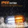 LINKITOM 4pcs Ultra Slim Sync Feature 24-LED Car Truck Surface Mount Emergency Hazard Warning Strobe light (Amber&White)