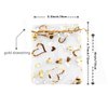 QIANHAILIZZ 100 pcs 3.5 x 4.7 Inch Flower Heart Organza Jewelry Gift Pouch Candy Pouch Drawstring Wedding Favor Bags X92 (A white with gold heart)
