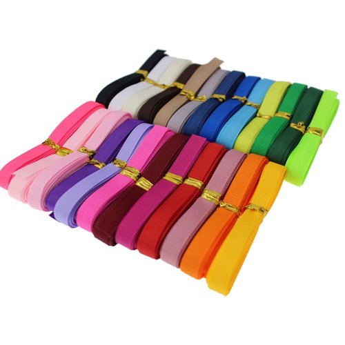 Jesep 100 Yards 3/8" 1.0CM Soild Grosgrain Ribbon Boutique Gift Wrapping Package Ribbon, DIY Crafts Bow Hair Headband Accessories Assorted Ribbon (3/8" 1.0CM)