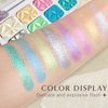 HOSAILY 8 Colors Face Highlighter Makeup Palette Diamond Glitter iluminadores de maquillaje, Intense-Color Chameleon Eyeshadow Rainbow Shimmer Highlighter Metallic Contour Bronzer Palette