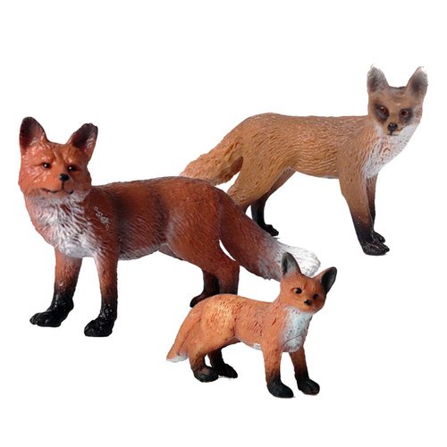 Toddmomy Fox Toy Figurine 3Pcs Animal Toys Plastic Fox Toys Wild Animal Figure Jungle Animal Fox Playset Cake Topper Fox Party Favors Educational Toy Christmas Birthday Supplies