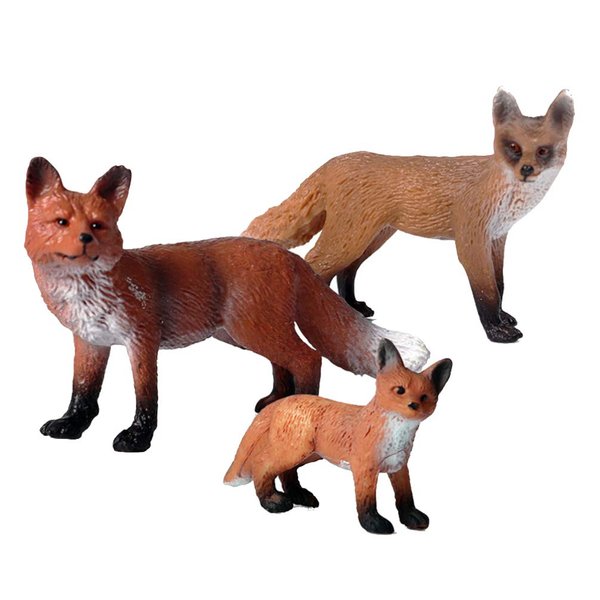 Toddmomy Fox Toy Figurine 3Pcs Animal Toys Plastic Fox Toys Wild Animal Figure Jungle Animal Fox Playset Cake Topper Fox Party Favors Educational Toy Christmas Birthday Supplies