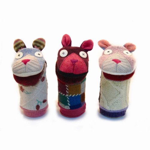 Cate & Levi - Hand Puppet - Premium Reclaimed Wool - Handmade in Canada - Machine Washable (Cat)