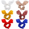 Hair Scrunchies Silk Bow Scrunchies Bunny Ear Hair Ties Cute Satin Scrunchies with Bow for Girls Hair Ribbons for Women Jaciya Hair Accessories Elastic Ropes Ponytail Holder Scrunchy Bobbles