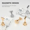 GAOY 2Pcs Magnetic Nail Stand, Acrylic Nail Art Practice Press on Nails Display Stand Holder with 96Pcs Reusable Adhesive Putty for Home DIY & Salon Use Manicure Tools, Golden & Silver