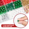 615PCS Christmas Beads for Jewelry Making, Red Green Beads for Bracelets Making Kit, Christmas Clay Beads Charms for Necklace Making Jewelry DIY Crafts Gifts for Girls Kids Adults