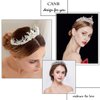 CanB Bride Flower Crowns and Tiaras Baroque Crystal Crown Bridal Tiara Wedding Hair Accesories Princess Pearl Hairband (Sliver) (Sliver) (Sliver)
