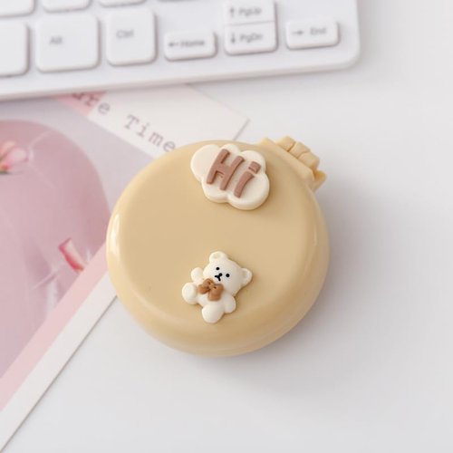 Apricot Travel Hair Brush, Pocket Comb with Mini Mirror, Round Folding Pocket Hair Brush Cartoon Shell Folding Hair Brushes for Girls Women, Hair Brushes, Styling Tools and Appliances (2H981)