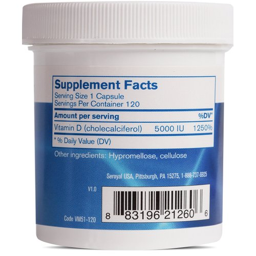 Pharmax Vitamin D 5000 IU | Supports Healthy Bones and Teeth, and Absorption of Minerals | 120 Capsules