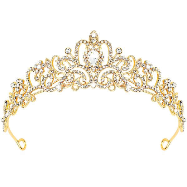 CIEHER Gold Tiara Crowns for Women Girls Princess Crown Tiaras for Women Tiaras for Girls Bridal Wedding Prom Quinceanera Birthday Crown Christmas Crown Gifts Hair Accessories for Women Girls