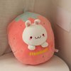 ARELUX 18in Bunny Plush Pillow Cute Strawberry Stuffed Animal Kawaii Anime Bunny Plushie Soft Hugging Pillow Plush Toy Friends Family Members