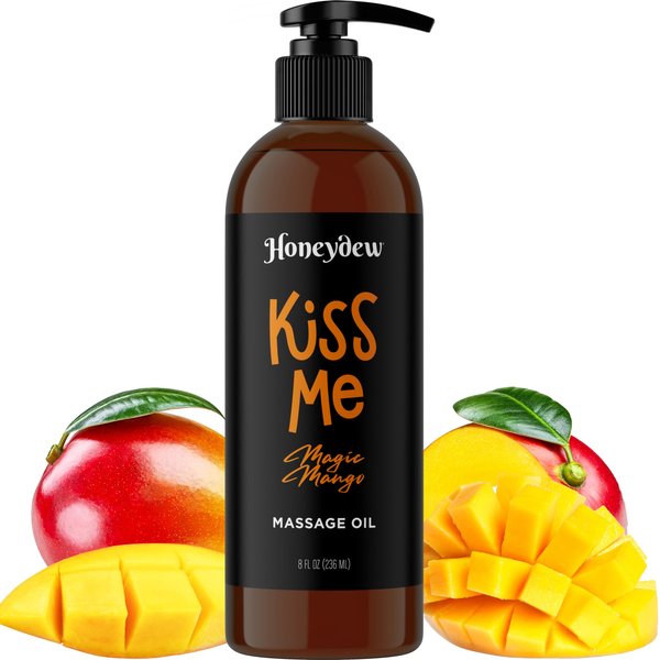 Mango Sensual Massage Oil for Couples - Alluring Tropical Full Body Massage Oil for Date Night and Nourishing Body Oil with Sweet Almond Oil - Smooth Gliding Non Staining Non Greasy Vegan Formula