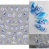 Flower Nail Art Stickers Decals Pink White 5D Embossed Nail Decals Spring Nail Stickers for Nail Art Blue White Flowers Self-Adhesive Nail Art Supplies for Women