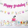 JOYMEMO Science Happy Birthday Banner with Garland - Girls Science Birthday Party Decorations, Science Themed Birthday Chemistry Party Supplies
