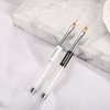 LWBTOSEE 2PCS Nail Ombre Brush Set - Gradient Color Nail Art Painting Pen with Rhinestone Crystal and Acrylic Drawing Pen for UV Gel Polish