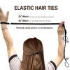 1 Pack 25" Black Sport Elastic Hair Ties No Damage For Thick Hair, Ponytail Holders for Long Curly Thin Fine Hair Braided Hair Ties for Wind Water Hair Hands for Women's Hair Ponytail Wrap Hair Tie