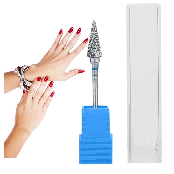 Pongnas Nail Drill Bit, Tungsten Steel Nail Art Manicure Drill Bits Electric Pedicure Manicure Grinding Head Accessories(Blue)
