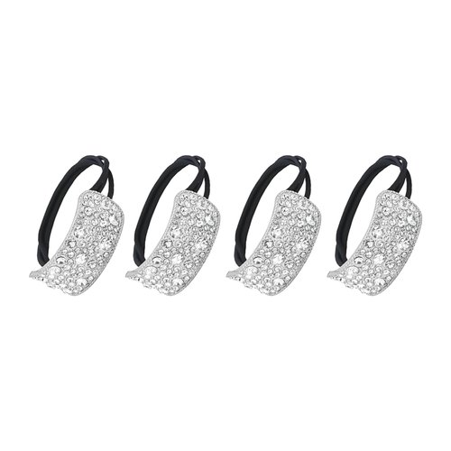 4Pcs Rhinestone Hair Ties Ponytail Holder, Fashion Elastic Crystal Hair Ties for Thin Thick Hair, Rhinestone Hair Accessories Hair Bands for Women Girls