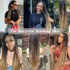 FAYETA Pre Stretched Braiding Hair,Ombre Braiding Hair 28''-8 packs Silky Color Blend Braid Hair Extensions, 100% Synthetic Crochet Hair Braids, Yaki Texture Hair Braiding