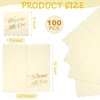 Marspark 100 Pcs Neutral Baby Shower Napkins for Boy Girl 5 x 5 Inch Scalloped Cocktail Paper Napkins Decorative Light Tan Napkins with Gold Foil for Wedding Birthday Dinner Plates Decorations