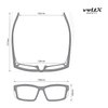 voltX 'VISION' Safety Readers, Full Lens Magnified Reading Safety Glasses (+2.0 Dioptre, Clear lens) ANSI Z87.1+ & CE EN166F - Anti fog coated UV400 lens