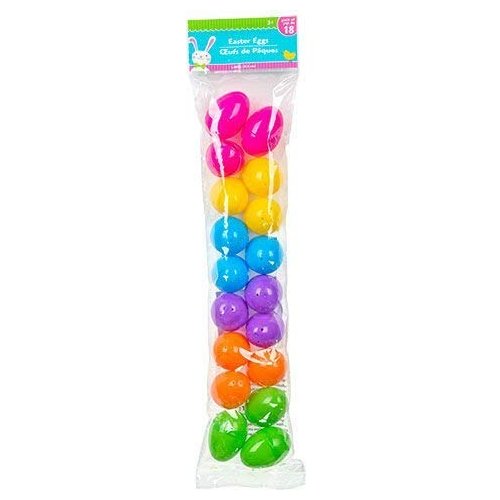 Greenbrier International Plastic Easter Eggs (18 Pack) Hinged 6 Asst Colors