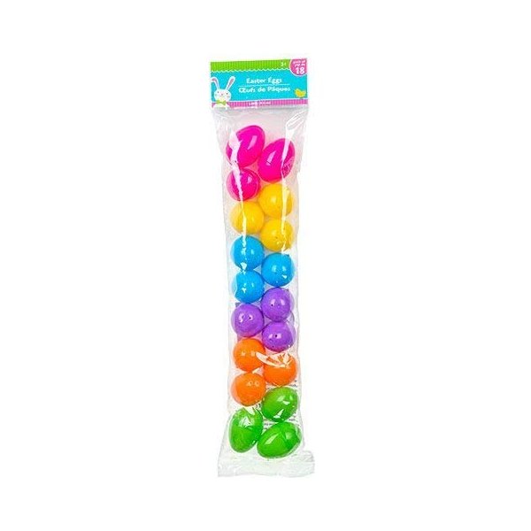 Greenbrier International Plastic Easter Eggs (18 Pack) Hinged 6 Asst Colors