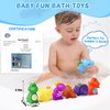 Color Changing No Hole Bath Toys for Kids Toddlers, Dinosaur Kids Bath Toys with Drying Bag, BPA-Free, Bath Toys for Kids Ages 1-3 4-8, Christmas Stocking Stuffers Toddler Bath Toys 2-4 Bathtub Toys