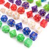 10 X 7 Polyhedral Dice Set (70 Pieces) for Dungeons and Dragons DND RPG MTG Table Games D4 D6 D8 D10 D% D12 D20 with 10 Pack Black Bags, 10 Colors