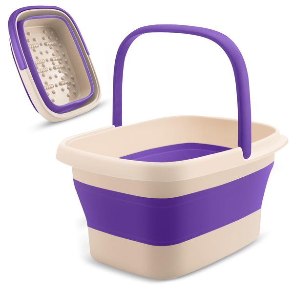 Fivona Collapsible Foot Soak Basin - Pedicure Foot Bath Soaking Tub for Tired Feet, Cracked Heels, Callus Removal & Foot Odor
