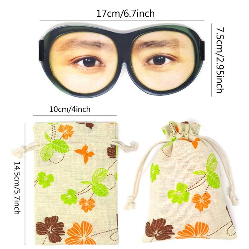 Honbay 3D Funny Eyeshade Soft Sleep Eye Mask with Adjustable Head Strap for Travel, Game, Party, Rest, Sleeping, etc (for Man) Black