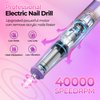 GOLEEXU Nail Drill Electric File: 40000RPM Professional E File Kit Efile Machine Filer for Shaping, Buffing, Removing Acrylic Gel Nails, Manicure Pedicure Kit with 12Pcs Nail Bits, Home Salon Use