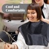 Betty Dain Nylon Shortie Makeup Cape - Professional Comb Out, Blow Out, Hair and Beard Styling Cape - Water Resistant, Lightweight Nylon Bib Keeps Clothes Clean and Hands Free