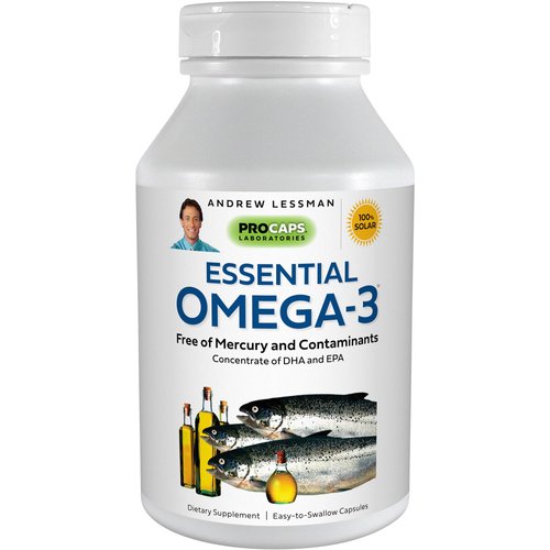 ANDREW LESSMAN Essential Omega-3 Unflavored - 30 Softgels - Ultra-Pure, High Potency Omega-3 Oils. High DHA, No Stomach Upset, No Contaminants, No Mercury. Small Easy to Swallow Softgels