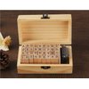 Pack of 36 Pcs Small Wooden Rubber Stamps 0.2 Inch of Letter and Number for DIY Craft Card and Photo Album (B)