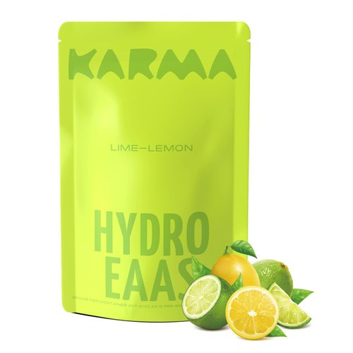 Karma Nutrition EAAs + Electrolytes Powder - 500mg Electrolyte Blend, 4.8g Essential Amino Acids, 2g Creatine - Post Workout Recovery Powder for Hydration and Muscle Stamina - 30 Servings, Lime Lemon
